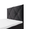 Boxspringbett Arvada 90x200 graphit Bett im modernen skandinavischen Stil mit gepolstertem Kopfteil Bett mit Staukasten
