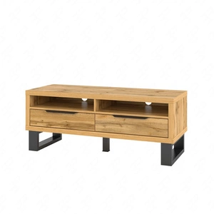TV Schrank Halle 124 cm Eiche wotan modernes Design geräumige Schubladen Loft-Stil RTV Schrank auf einem Metallrahmen unterstützt