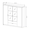 Verspiegelte Garderobe Dover 223 cm Kastanie / anthrazit originelles Design Metallgriffe ideal Schlafzimmer Kleiderschrank mit Schubladen