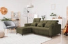 Ecksofa mit Schlaffunktion Laredo olive links komfortables und stilvolles Ecksofa mit Bettzeugcontainer