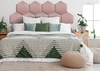 Gepolstertes Paneel Hexagon 40x35 cm rosa stilvolle Wandpaneel Veloursstoff modische Dekoration jedes Interieur