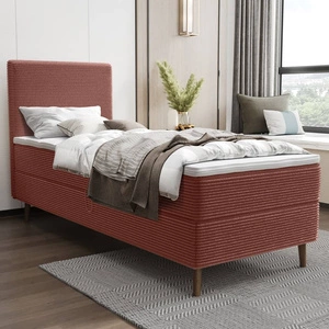 Boxspringbett Totti 80x200 Indisch rosa stilvolles Bett mit Bettzeug Lagerung dreidimensionalen Stoff mit ausdrucksstarken Streifen