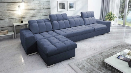 Ecksofa mit Schlaffunktion Luigi XII blau linke stilvolles Ecksofa für das Wohnzimmer in einer minimalistischen und eleganten Ausführung