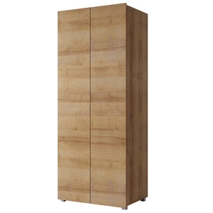 Zweitüriger Kleiderschrank Apulia 80 cm Eiche golden minimalistisches Design einfaches Design idealer Kleiderschrank für Schlafzimmer Garderobe oder Diele