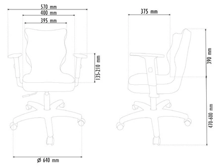 Schreibtischstuhl Duo dunkelgrau passend für Körpergröße 146-176,5 cm ergonomischer Drehstuhl mit verstellbaren Armlehnen