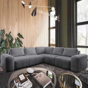 Ecksofa mit Schlaffunktion Bovec III grau rechts Ein äußerst stilvolles Schlafsofa das sich perfekt für ein geräumiges Wohnzimmer eignet