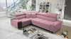 Ecksofa mit Schlaffunktion Dafni II Indisch rosa Linkshänder-Ecksofa aus Samt mit Bettzeugstauraum und Vollauszugschublade
