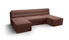 Ecksofa mit Schlaffunktion Fogu U Indisch rosa bequemes und stilvolles Ecksofa mit einfachem Design Cordstoff Bettzeug Container