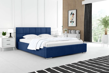 Polsterbett Costa 180x200 marineblau stilvolles Bett mit Bettzeugablage bequemes Kopfteil besticht durch sein elegantes Design