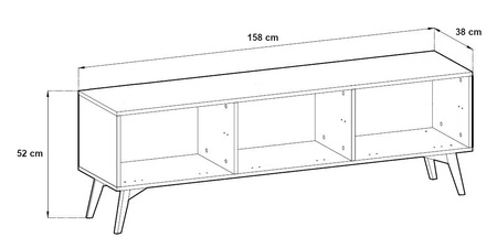 RTV Schrank Wald 158 cm Eukalyptus / beige Fischgrät skandinavisches Design geschmackvolles Fischgrätdekor auf Fronten elegante goldene Griffe