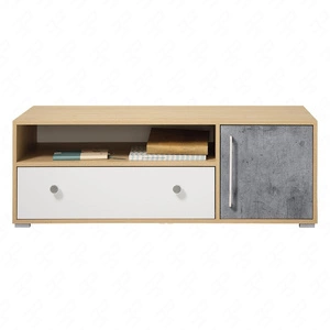TV Schrank Cary 120 cm Biskuit Eiche / Weiß / Beton ideal für das Jugendzimmer funktionaler TV-Schrank