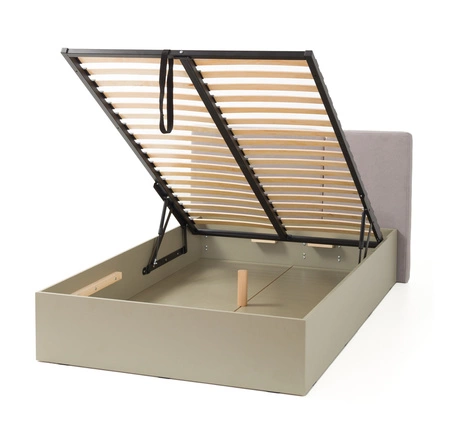 Bett Paguro 120x200 cm Eukalyptus mit Lagerung ideal für ein Kinderzimmer mit gepolstertes Kopfteil