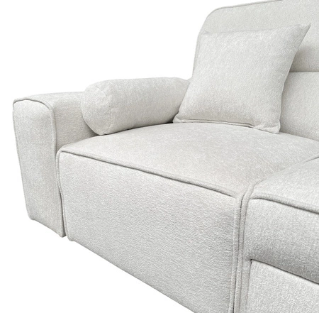 Ecksofa mit Schlaffunktion Viano XI grau blau rechte Ecke trendy und stilvoll mit verstellbaren Kopfstützen Zierkissen