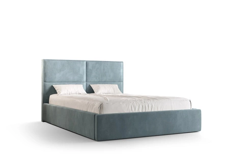 Polsterbett Afrodyta 140x200 mit Stauraum Türkis moderner skandinavischer Stil mit bequemem Kopfteil