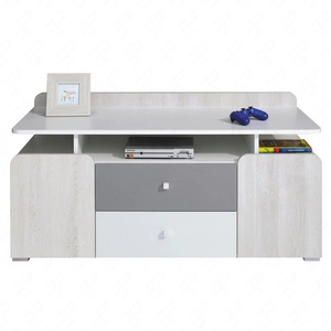 TV Schrank Arona 120 cm weiß / Eiche wilton weiß / grau ideal für ein Jugendzimmer TV-Schrank in Originalfarben