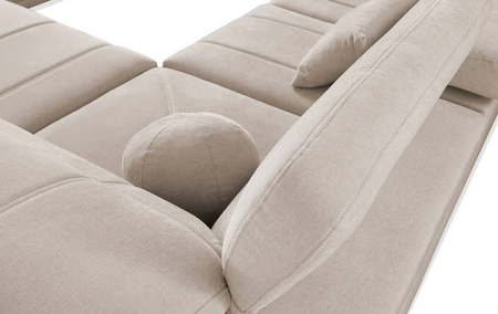 Ecksofa mit Schlaffunktion Cetara XII beige rechte Seite stilvolles Design bequeme Schiebelehnen zwei Bettkästen
