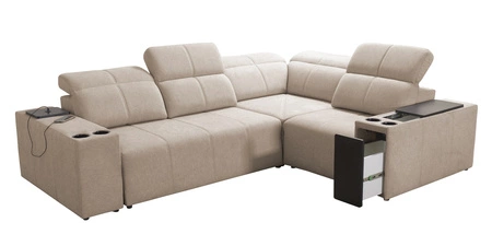 Ecksofa mit Schlaffunktion Tesalia II Lux grau Esche rechts komfortables Ecksofa mit verschiebbarer Rückenlehne und ausziehbarer Fußstütze