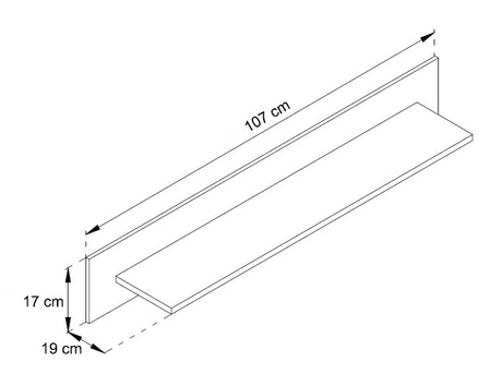 Regal Atka 107 cm weiß glänzend / Eiche riviera modernes Möbeldesign hochwertige Regalkante mit Spezialfurnier verarbeitet