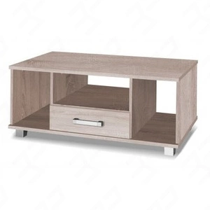 Couchtisch mit Schubladen Maximus 110 cm Eiche sonoma light modernes Design Tischkante mit speziellem ABS-Furnier bearbeitet