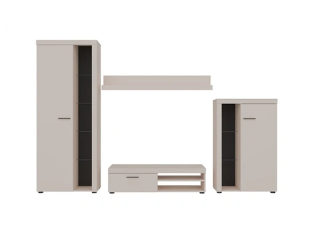 Wohnwand Rene beige sand innovatives Design moderne Einrichtung mit elegantem Charakter mit breiter Funktionalität