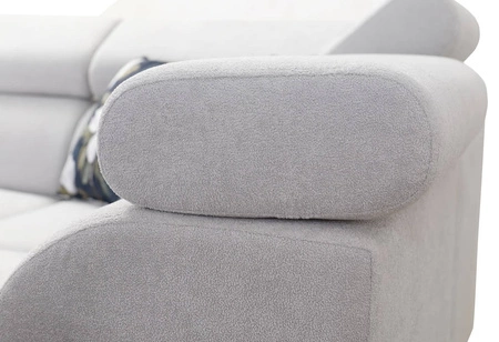 Ecksofa mit Schlaffunktion Flavio II braun/beige rechts bequemes Ecksofabett offene Bar an der Seite des Möbels