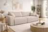 Sofa Fiesta hellbeige funktionelles Wohnzimmersofa mit Bettzeugablage elegantes Design Plüschstoff