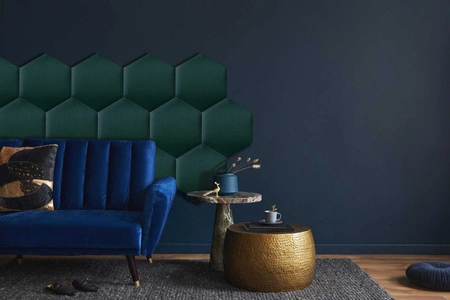 Polsterpaneel Hexagon 30x26 cm türkis stilvolles Wandpaneel Veloursstoff modische Dekoration jedes Interieurs