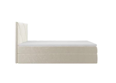 Boxspringbett Arvada 120x200 beige im modernen skandinavischen Stil mit gepolstertem Kopfteil Bett mit Staukasten