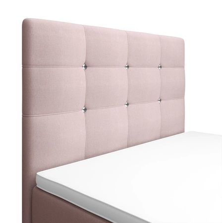 Boxspringbett Kansas 90x200 puderrossa Bett im modernen skandinavischen Stil mit gepolstertem Kopf- und Fußteil