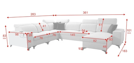 Ecksofa mit Schlaffunktion Kelly Sleek VIII hellbraun rechts stilvolle Ecksofa für Wohnzimmer bietet Komfort beim Entspannen