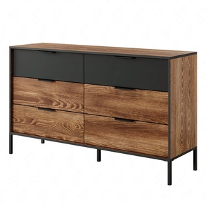 Dover 137 cm Kommode Kastanie / Anthrazit modernes Design ausdrucksstarke Farben der Kommode kombiniert mit Metallzubehör