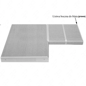 Rechte Seitenabschlussleiste für Küchenarbeitsplatte 28 mm Aluminium