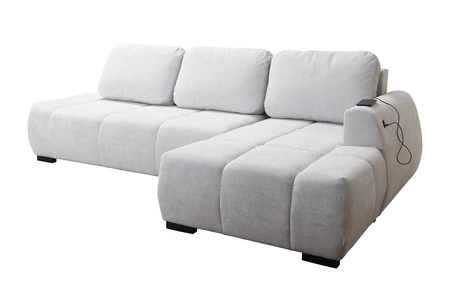 Ecksofa mit Schlaffunktion Sanfte gelbe rechte Seite stilvolles Design Ecksofa-Bett zeichnet sich durch seine abgerundete Form aus