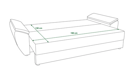 Sofa Fogu Bis elfenbein stilvolles Schlafsofa mit bequemen Armlehnen Cord-Stoff-Polsterung Container für Bettzeug