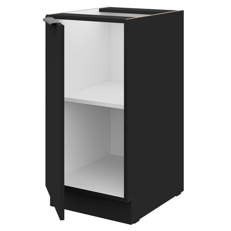 Stehender Küchenschrank mit Regal Schwarz 40 D 1F BB Metallkantengriff feuchtigkeits- und beschädigungsbeständiger Schrank