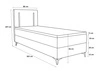 Boxspringbett Norco 80x200 grau stilvolles Bett mit Bettzeug Lagerung Beleuchtung im Kopfteil fügt eine einzigartige Note
