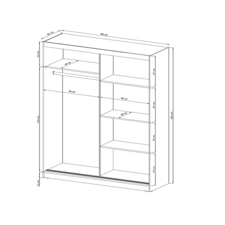 Itaka 180 cm Schiebeschrank weiß moderne Garderobe ideal für ein Schlafzimmer Kleiderschrank oder Flur