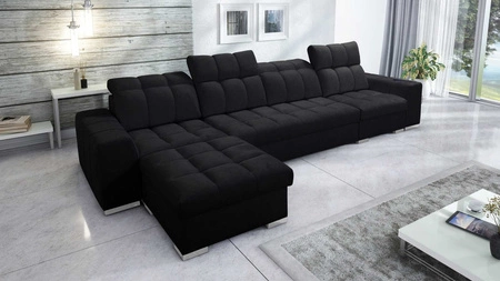 Ecksofa mit Schlaffunktion Luigi XII schwarz linke stilvolle Ecksofa für das Wohnzimmer in einem minimalistischen und eleganten Finish