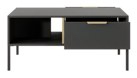Goldener anthrazitfarbener Couchtisch mit Schubladen modernes Design auslaufsichere Platte ideal für Glamour-Interieurs