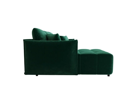 Schlafsofa Oroso Flasche grün links Sofa weichen Samtstoff mit hydrophober Beschichtung Bettzeug Container