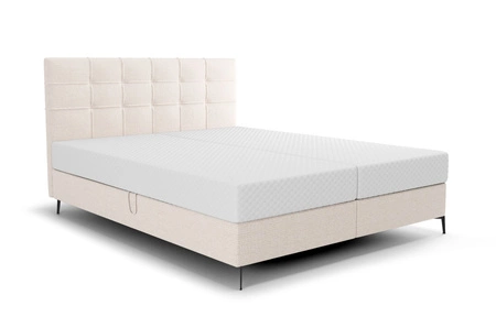 Boxspringbett Irvine 160x200 beige stilvolles Bett mit Bettzeugablage komfortables Kopfteil besticht durch sein elegantes Design
