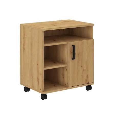 Schrank auf Rädern Makana Eiche handwerkliche Funktionsmöbel für das Büro oder Jugendzimmer