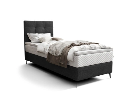 Boxspringbett Irvine 90x200 schwarz Stilvolles Bett mit Bettzeugablage und hohem Kopfteil besticht durch sein elegantes Design