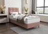 Boxspringbett Irvine 80x200 rosa stilvolles Bett mit Bettzeugablage und hohem Kopfteil besticht durch sein elegantes Design