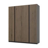 Kleiderschrank Kastano XV 200 cm schwarz modernes Design Türen mit Eiche verziert evoke Lamellen ideale Garderobe für Schlafzimmer