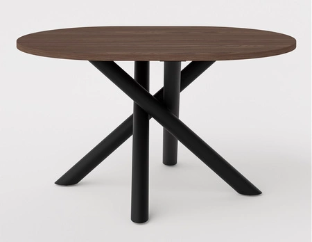 Lyon Tisch 100x138 cm wisconsin walnuss / schwarz stilvoller Esstisch auf Designer Spider Beinen höhenverstellbar