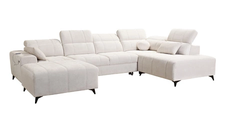 Penejos VI Ecksofa mit Schlaffunktion olive links stilvolles Ecksofa mit zwei Bettkästen strapazierfähiger Stoff