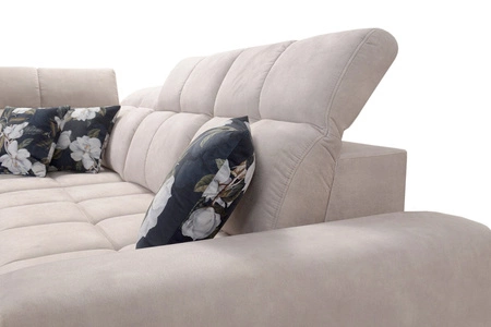 Ecksofa mit Schlaffunktion Buffalo VII honig links stilvolles Ecksofa mit Bettzeugcontainern Velourstoff