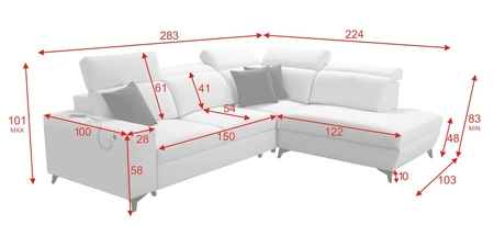 Ecksofa mit Schlaffunktion Kelly Sleek VII braun rechts geflochten bequemes und funktionelles Ecksofa für Wohnzimmer