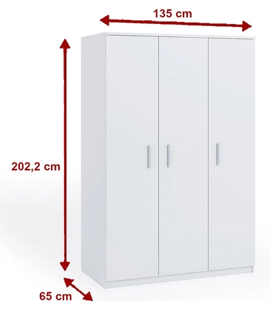 Kleiderschrank Rico 135 cm Eiche Kloster Funktionsmöbel klassische Form idealer Kleiderschrank für Schlafzimmer oder Diele